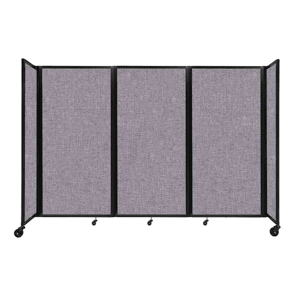 Room Divider 360 Folding Portable Partition 8'6" x 6' Cloud Gray Fabric